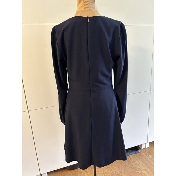 Hutch Dress Navy Blue Willow Button Front Fit Flare Mini Size S - Picture 3 of 9